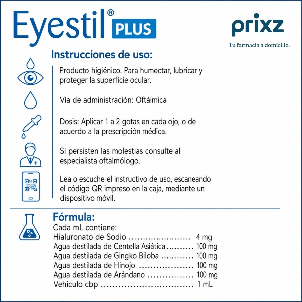 Eyestil Plus Lubricante Ocular Con Frasco Gotero De 10 Ml