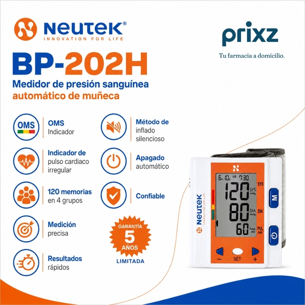 Neutek BP-202H Baumanómetro Digital Para Muñeca Con 1 Pieza