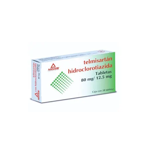 Comprar Telmisartán, Hidroclorotiazida 80/12.5 Mg Con 28 Tabletas