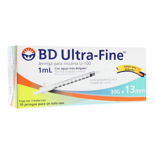 Jeringa para insulina bd ultra fine 1ml 31gx8mm 10 piezas Jeringa para insulina bd ultra fine 1ml 31gx8mm 10 piezas