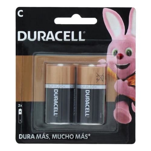 Duracell pila alcalina tipo C con 2 Duracell pila alcalina tipo C con 2
