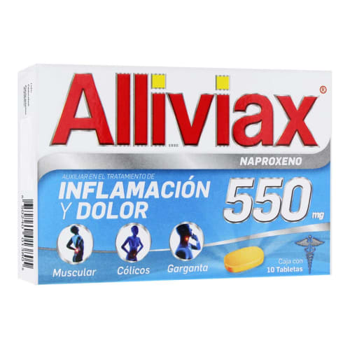 Alliviax 10 tabletas caja naproxeno 550 mg Alliviax 10 tabletas caja naproxeno 550 mg