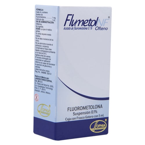 Compra Flumetol nf fluorometolona 0.1 con 5 ml de suspensión oftálmica