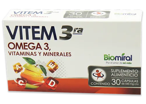 Biomiral vitem 3ra omega 3 30 piezas caja vitamina c 55 precio Biomiral vitem 3ra omega 3 30 piezas caja vitamina c 55 precio