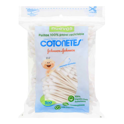 Cotonetes johnson & johnson absorbentes 300 piezas Cotonetes johnson & johnson absorbentes 300 piezas