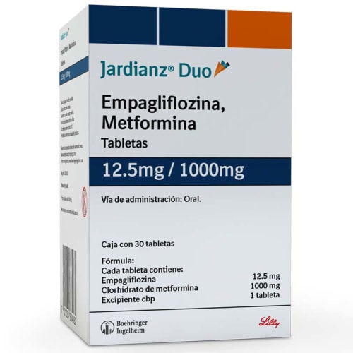 Jardianz duo empagliflozina 12.5 mg clorhidrato de metformina 1000 con