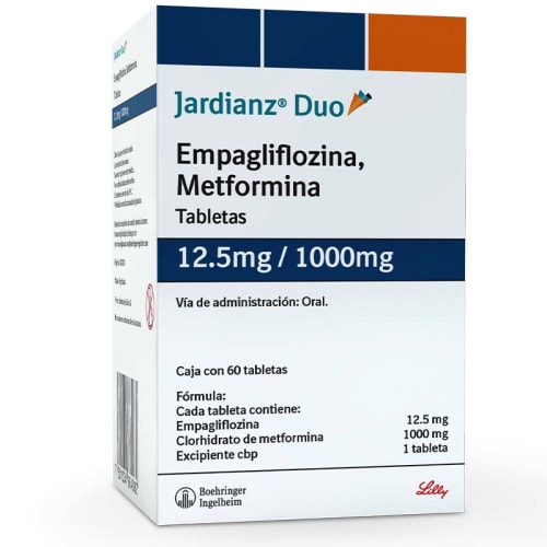 Jardianz duo empagliflozina 12.5 mg metformina 1000 con 60 tabletas