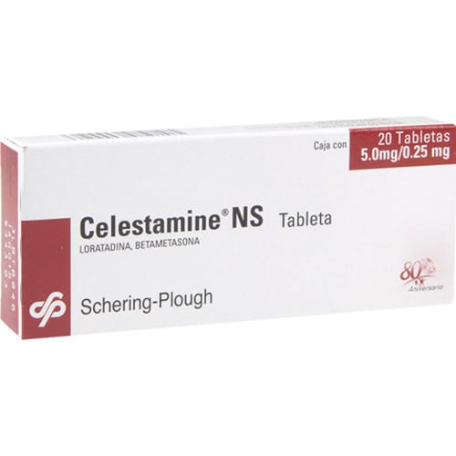 Celestamine ns loratadina, betametasona 5/0.25 mg con 20 tabletas