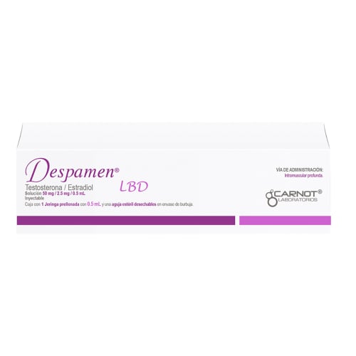 Despamen lbd testosterona, estradiol 50/2.5 mg solución inyectable jeringa prellenada