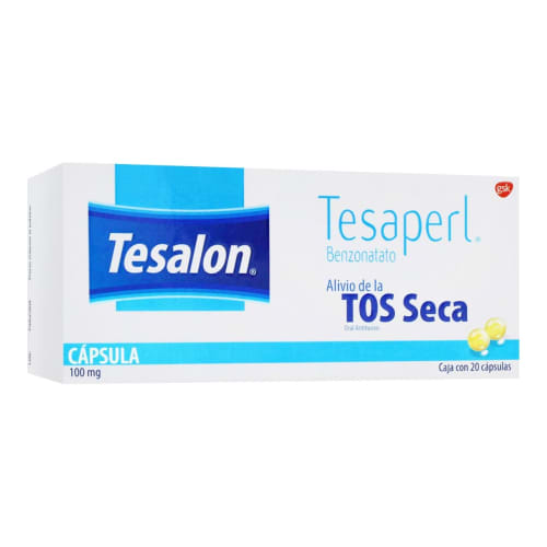 Tesalon tesaperl oral 20 cápsulas caja benzonatato 100 mg Tesalon tesaperl oral 20 cápsulas caja benzonatato 100 mg