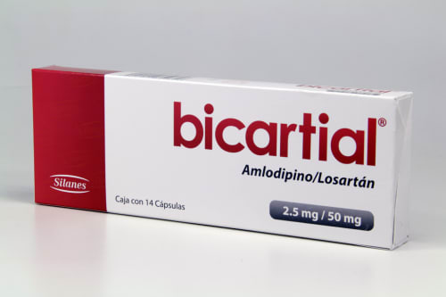 Bicartial amlodipino, losartán 2.5/50 mg con 14 cápsulas
