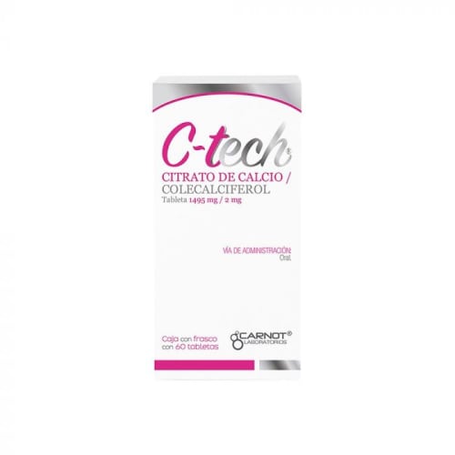 C-tech 60 tabletas caja citrato de calcio 1495 mg precio C-tech 60 tabletas caja citrato de calcio 1495 mg precio