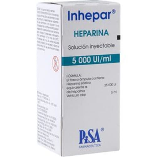 Inhepar 5000 u frasco con ampula 5ml precio Inhepar 5000 u frasco con ampula 5ml precio