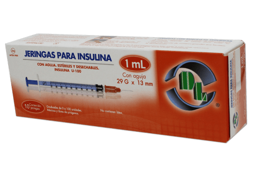 Jeringa insulina 10 jeringas 29x13mm/1 ml precio Jeringa insulina 10 jeringas 29x13mm/1 ml precio