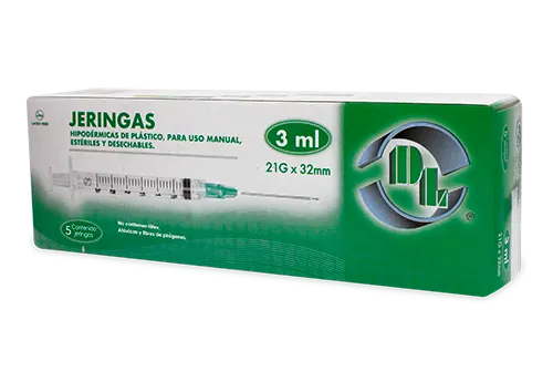 Jeringa verde 5 jeringas 21x32mm/3 ml precio Jeringa verde 5 jeringas 21x32mm/3 ml precio