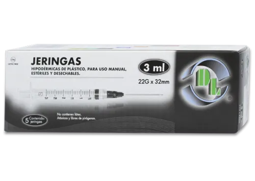 Jeringa negra 5 jeringas 22x32mm/3 ml precio Jeringa negra 5 jeringas 22x32mm/3 ml precio