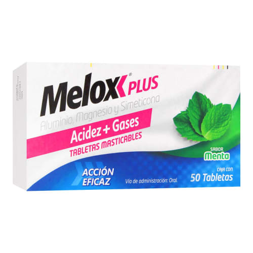 Melox plus sabor menta 50 tabletas Melox plus sabor menta 50 tabletas