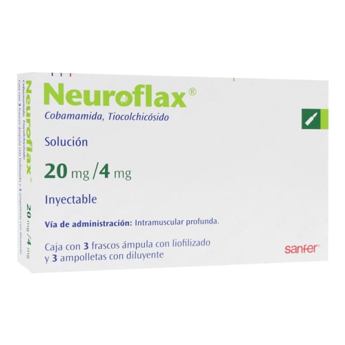 Neuroflax inyectable 3 frascos ámpula 20/4mg Neuroflax inyectable 3 frascos ámpula 20/4mg