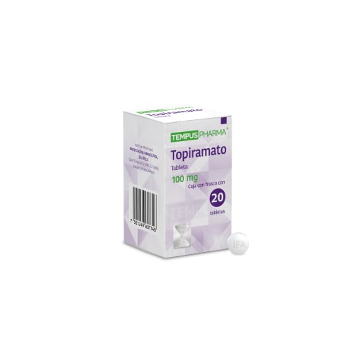 Tempus pharma topiramato 100 mg con 20 tabletas Tempus pharma topiramato 100 mg con 20 tabletas