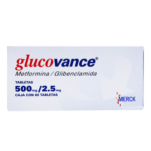 Glucovance metformina, glibenclamida 500/2.5 mg con 60 tabletas