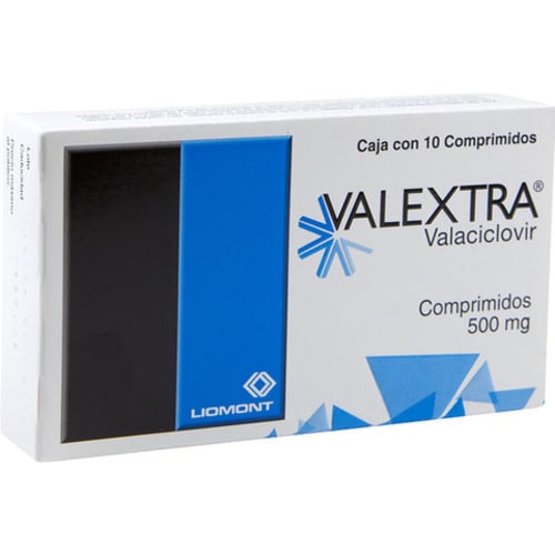 Valextra clorhidrato de valaciclovir 500 mg con 10 comprimidos