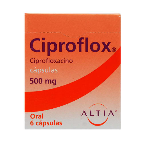 Ciproflox ciprofloxacino 500 mg con 6 cápsulas