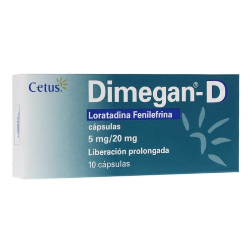 Dimegan d 10 cápsulas 5/20mg Dimegan d 10 cápsulas 5/20mg