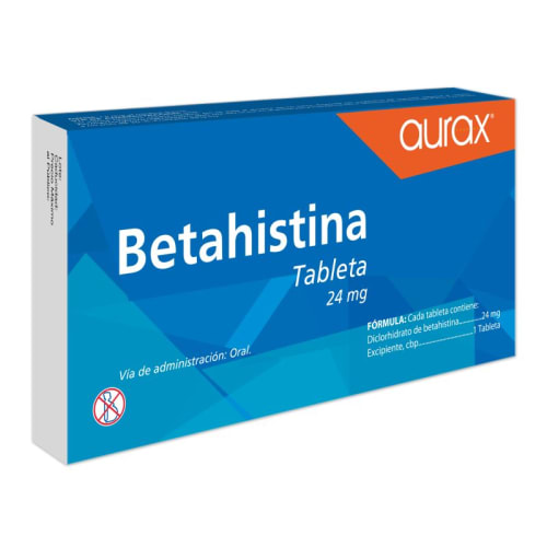 Betahistina 24 mg aurax 30 tabletas caja Betahistina 24 mg aurax 30 tabletas caja