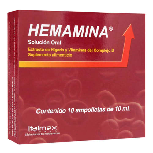 Hemamina solución oral 10 ampolletas 10ml Hemamina solución oral 10 ampolletas 10ml