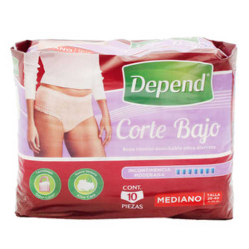 Comprar Depend ropa interior corte bajo talla grande 10 piezas bolsa -  Prixz | Farmacia a Domicilio