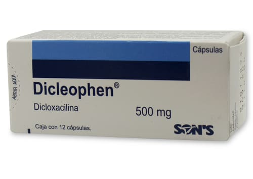 Dicleophen dicloxacilina 500 mg con 12 cápsulas