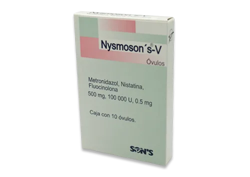 Metronidazol 500 mg nistatina 100000 ui acetónido de fluocinolona 0.5 mg nysmons v 10 óvulos caja precio Metronidazol 500 mg nistatina 100000 ui acetónido de fluocinolona 0.5 mg nysmons v 10 óvulos caja precio