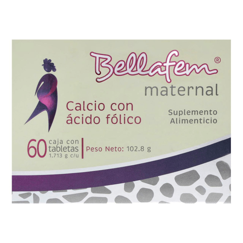 Bellafem maternal suplementos minerales 60 tabletas caja calcio 1200 mg precio Bellafem maternal suplementos minerales 60 tabletas caja calcio 1200 mg precio