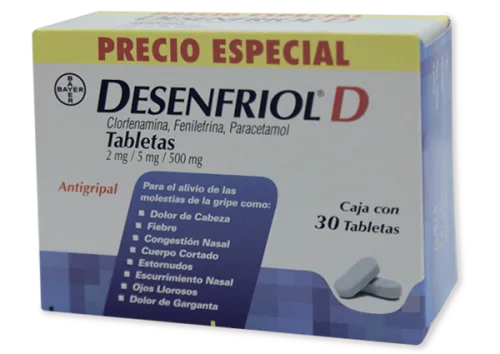 Desenfriol d 30 tabletas 500/5/2 mg precio Desenfriol d 30 tabletas 500/5/2 mg precio