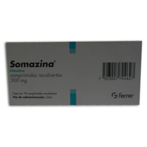 Somazina citicolina 500 mg con 10 comprimidos
