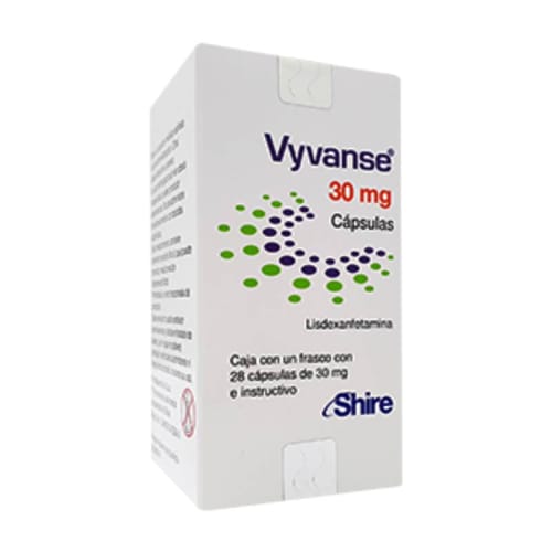 Vyvanse lisdexanfetamina 30 mg con 28 cápsulas Prixz Farmacia a