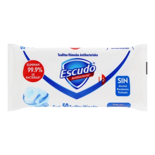Toallas humectantes escudo antibacterial con 50 Toallas humectantes escudo antibacterial con 50