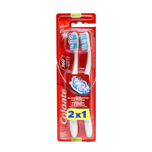 Colgate cepillo dental 360 luminous white 2 piezas paquete precio Colgate cepillo dental 360 luminous white 2 piezas paquete precio