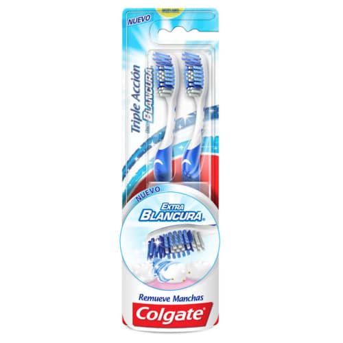 Cepillo dental colgate triple accion blanc 2x1