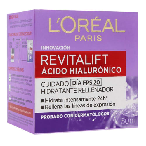 Revitalift ácido hialurónico crema facial hidratante rellenador uso día 50 ml tarro