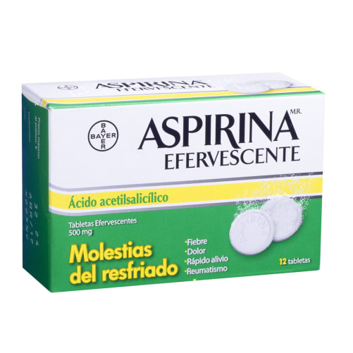 Aspirina Efervescente Analgésico 12 tabletas precio