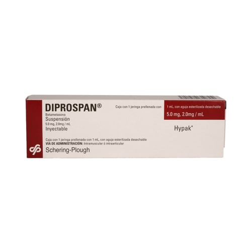 Diprospan Hypak 7 mg 1 ml caja con jeringa y aguja esterilizada precio