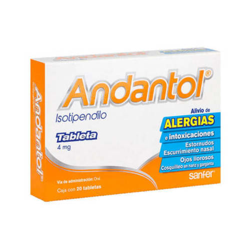 Andantol antialérgico 20 tabletas precio