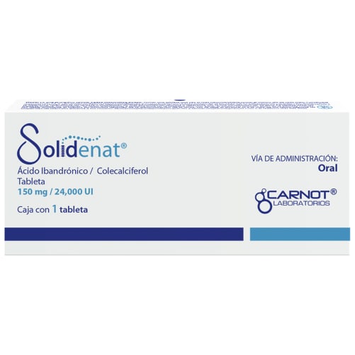 Solidenat ácido ibandrónico, colecalciferol 150 mg/24000 ui con 1 tableta precio