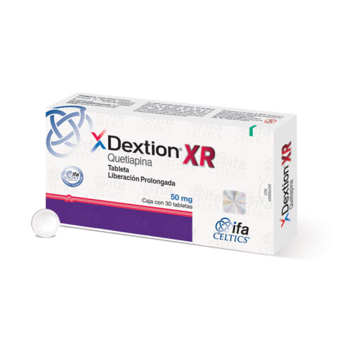 Dextion xr quetiapina 50 mg con 30 tabletas precio