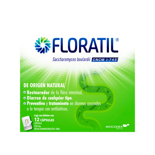 Floratil probióticos 250 mg oral 12 cápsulas precio