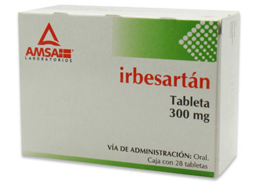 Irbesartán 300 mg con 28 tabletas precio