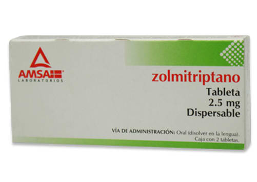 Zolmitriptano 2.5 mg con 2 tabletas sublinguales precio