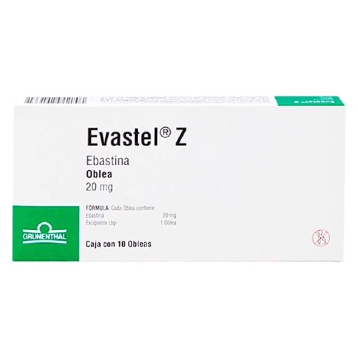 EVASTEL Z 20MG X 10 OBLEAS precio