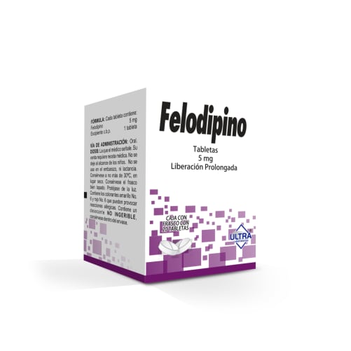 Felodipino 5 mg con 20 tabletas precio